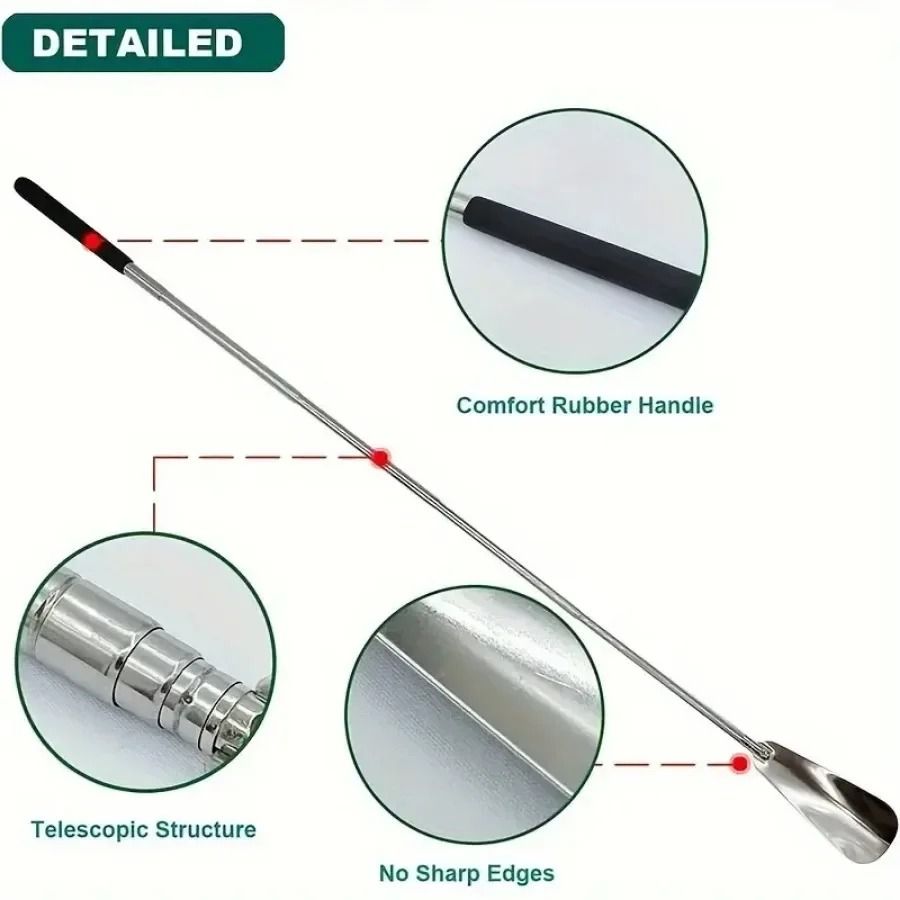Retractable Stainless Steel Shoe Horn 2