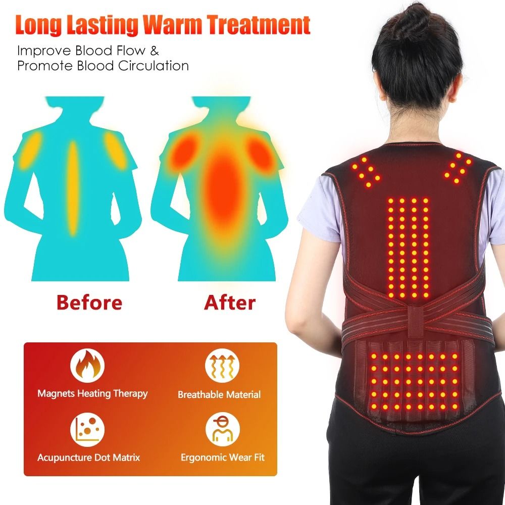 Magnetic Tourmaline Self Heating Vest  Lumbar Brace For Pain Relief 4