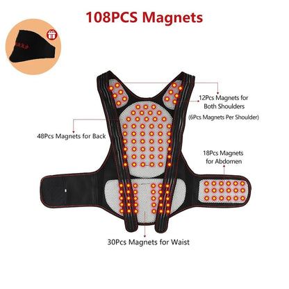 Magnetic Tourmaline Self Heating Vest  Lumbar Brace For Pain Relief 8