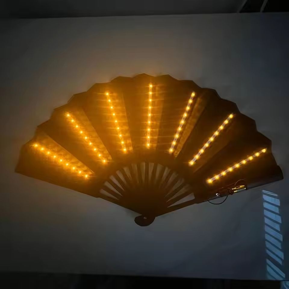 Glow Folding LED Fan Light Up Festival Party Accessory 16