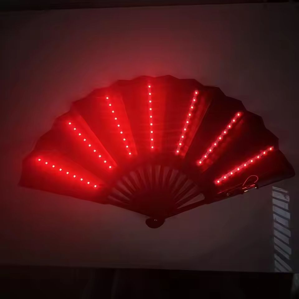 Glow Folding LED Fan Light Up Festival Party Accessory 18