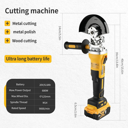 Cordless Brushless Angle Grinder 18V Rechargeable Handheld Grinder Cutting And Polishing Tool 125mm 3