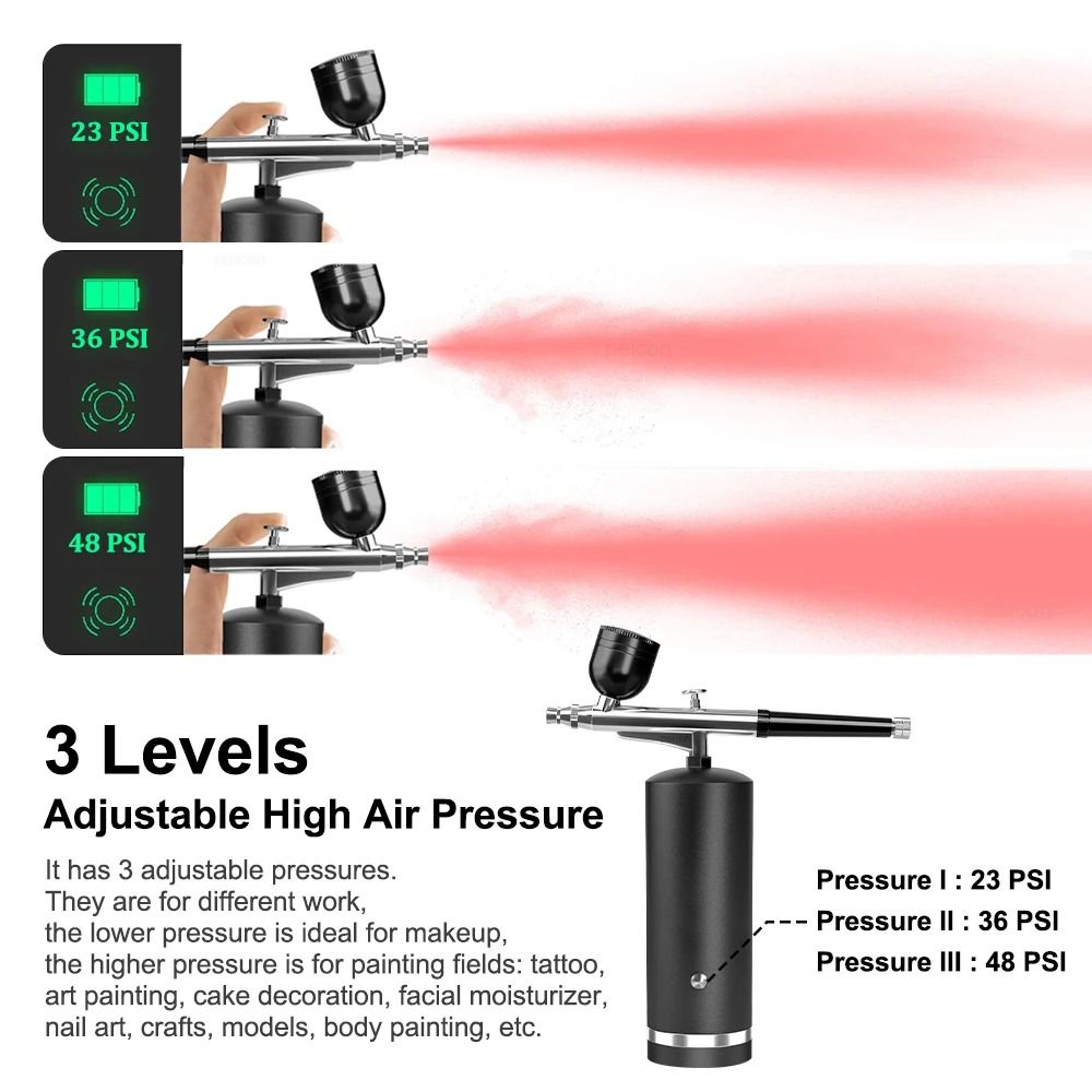 Airbrush With Compressor Mini Spray Gun Electric Paint Gun For Art Cake Nails And Crafts 3