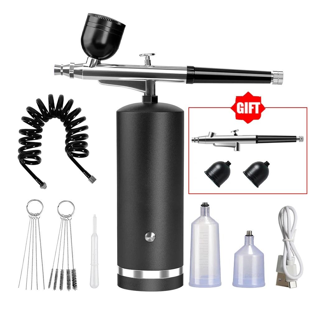 Airbrush With Compressor Mini Spray Gun Electric Paint Gun For Art Cake Nails And Crafts 9