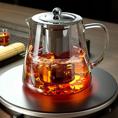 Heat Resistant Glass Teapot With Stainless Steel Infuser  Elegant Kung Fu Teaware For Loose Leaf Te 3