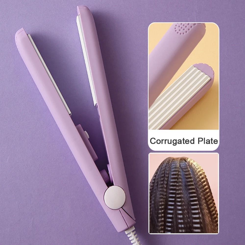 Mini Hair Curler And Crimper  Portable Ceramic Flat Iron For Fluffy Waves And Styling 1