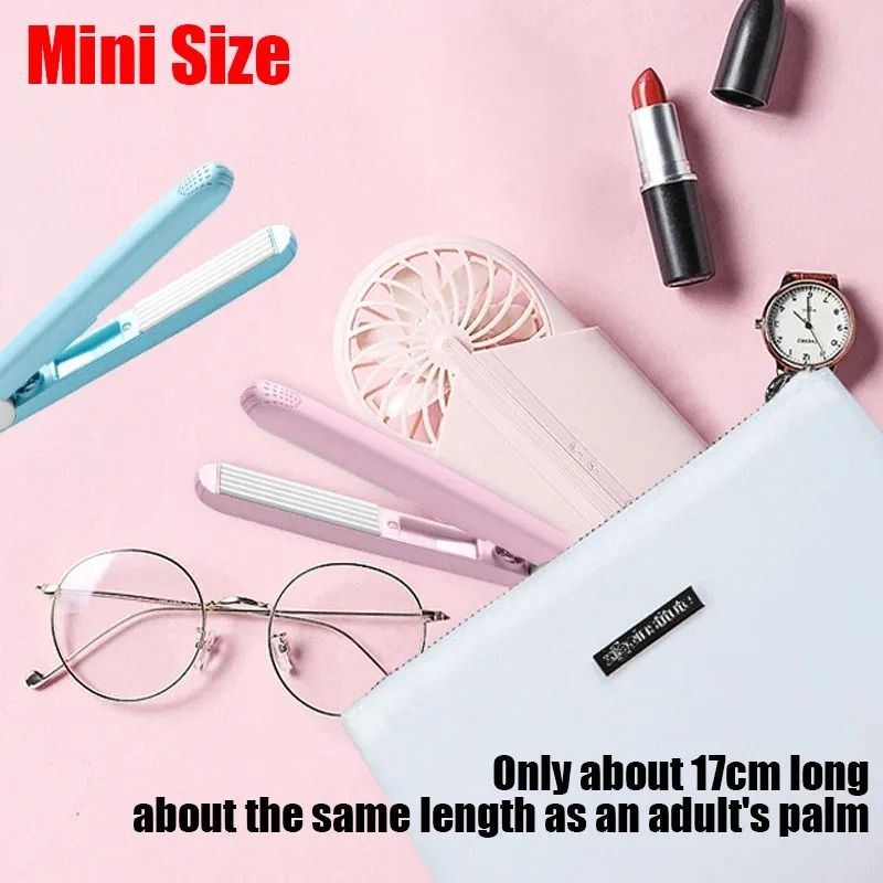 Mini Hair Curler And Crimper  Portable Ceramic Flat Iron For Fluffy Waves And Styling 2
