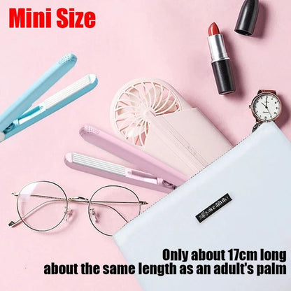 Mini Hair Curler And Crimper  Portable Ceramic Flat Iron For Fluffy Waves And Styling 2