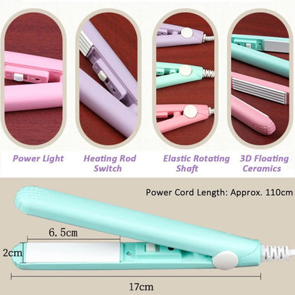 Mini Hair Curler And Crimper  Portable Ceramic Flat Iron For Fluffy Waves And Styling 6