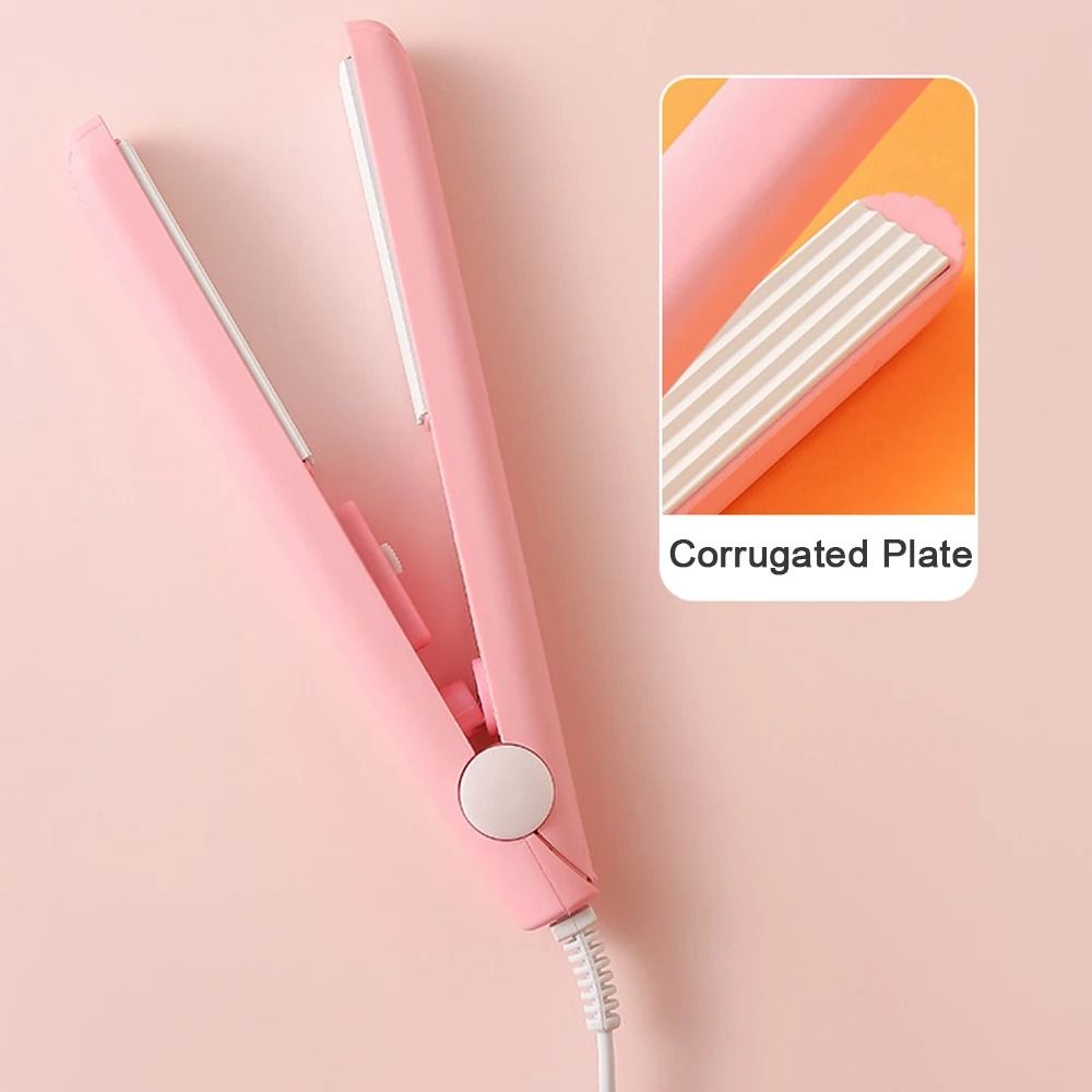 Mini Hair Curler And Crimper  Portable Ceramic Flat Iron For Fluffy Waves And Styling 8