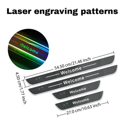 Dream Color Carbon Fiber LED Door Sill Lights Set Of 4 4