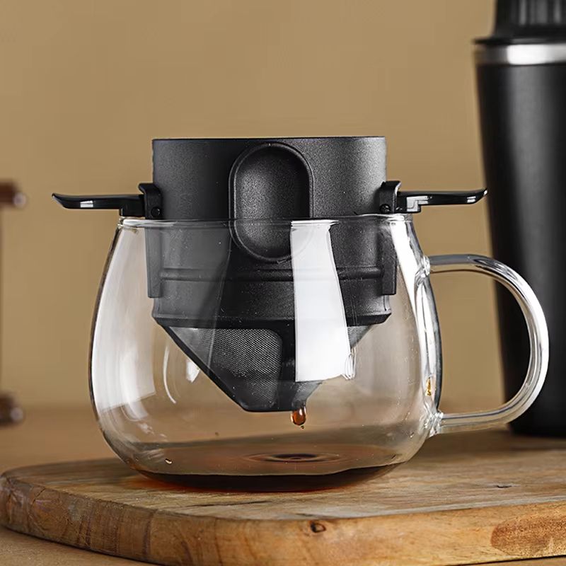 Stainless Steel Portable Coffee Dripper  Reusable Pour Over Coffee  Tea Filter Set 1