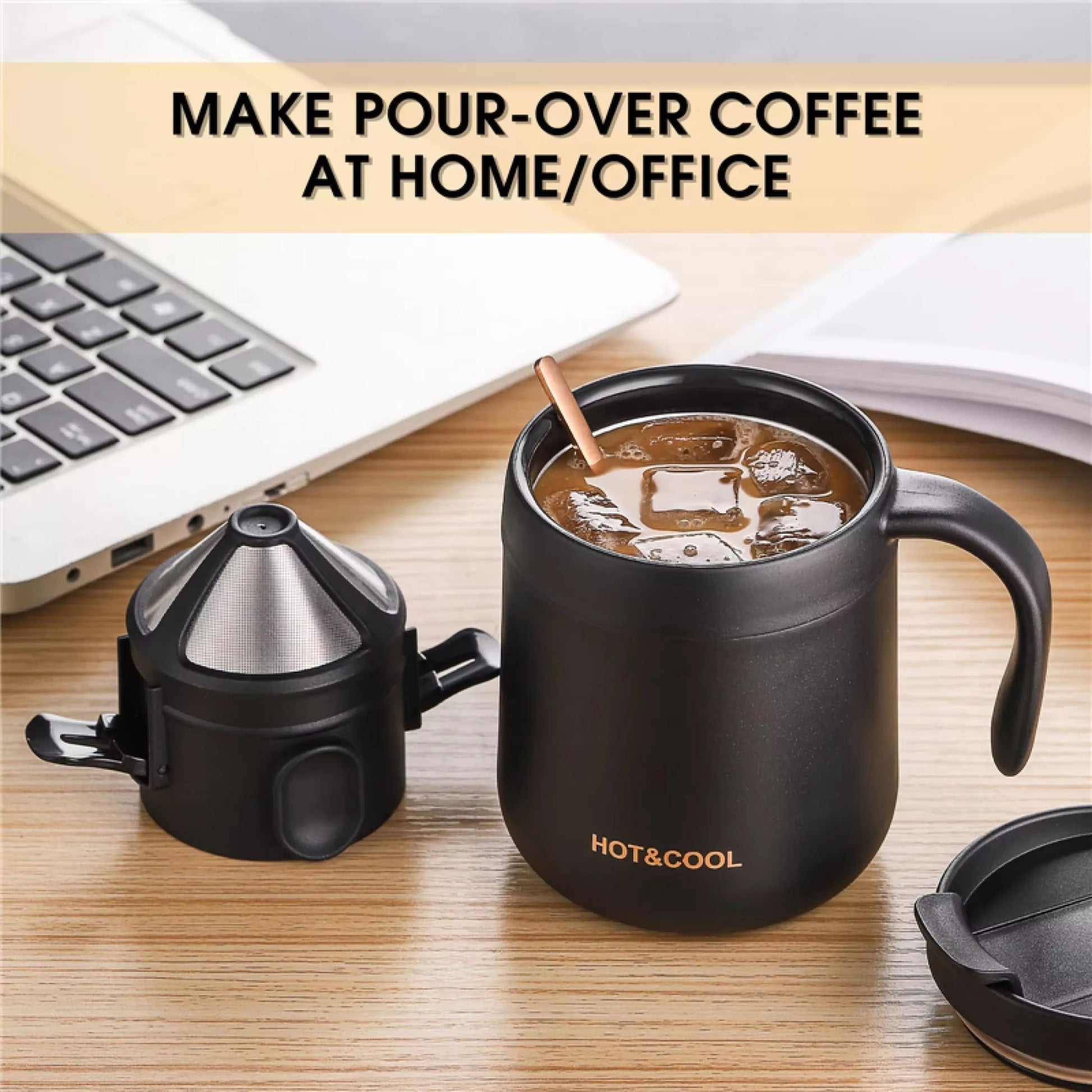 Stainless Steel Portable Coffee Dripper  Reusable Pour Over Coffee  Tea Filter Set 4