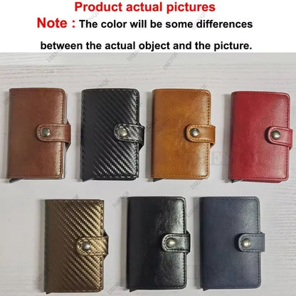 Carbon Fiber RFID Wallet  Slim Minimalist Metal Credit Card Holder For Men 1