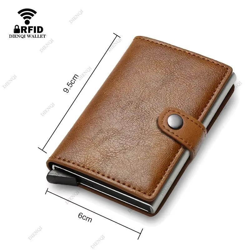 Carbon Fiber RFID Wallet  Slim Minimalist Metal Credit Card Holder For Men 3