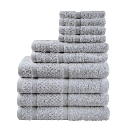 10-Piece Grey Towel Set – Ultra Soft, Durable & Absorbent Bathroom Essentials