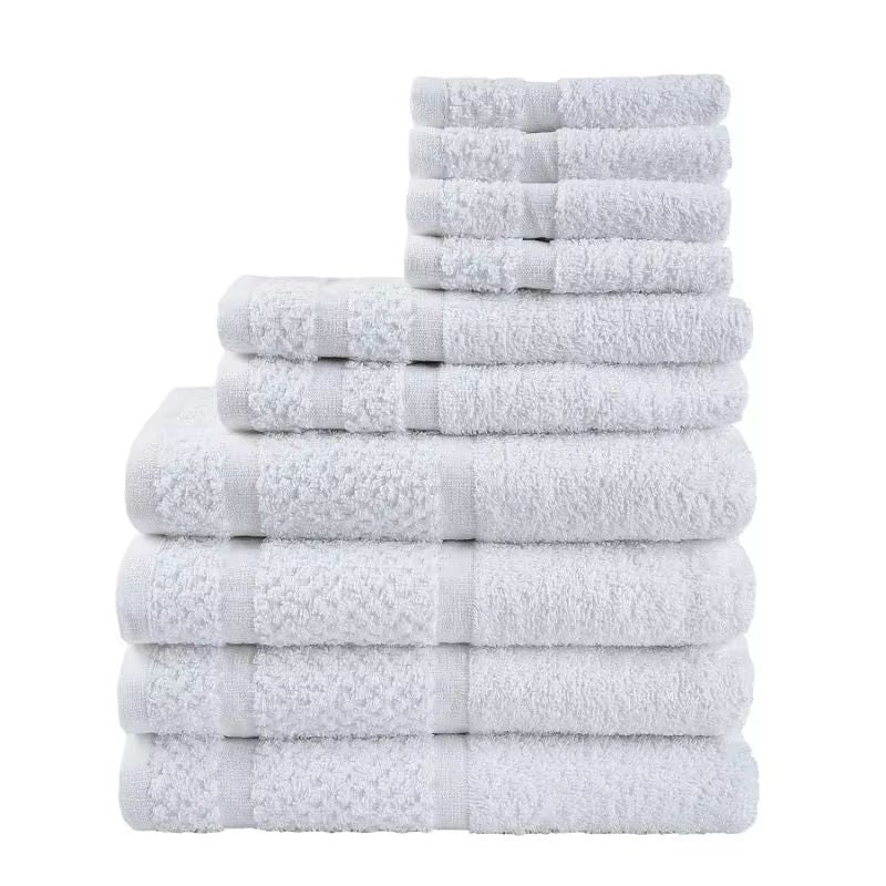 10Piece Grey Towel Set  Ultra Soft Durable  Absorbent Bathroom Essentials 1