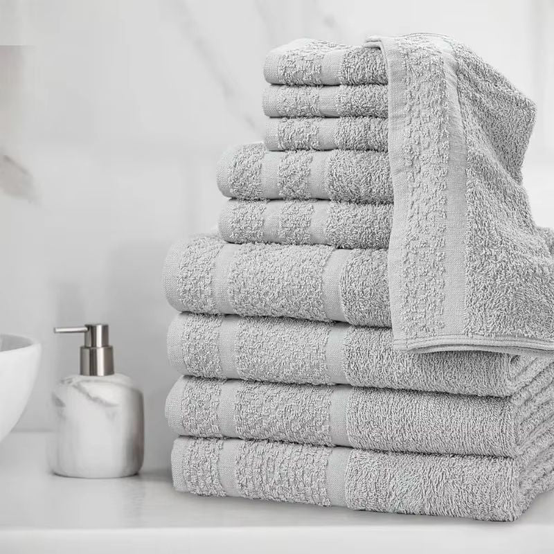 10Piece Grey Towel Set  Ultra Soft Durable  Absorbent Bathroom Essentials 2