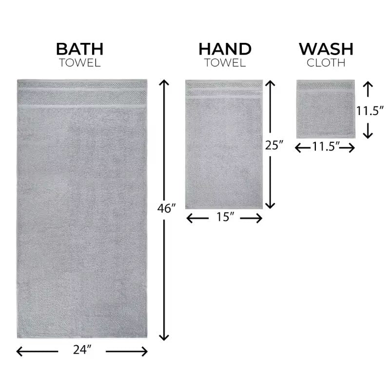 10Piece Grey Towel Set  Ultra Soft Durable  Absorbent Bathroom Essentials 4