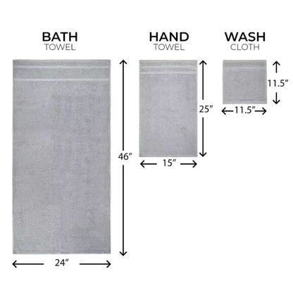 10Piece Grey Towel Set  Ultra Soft Durable  Absorbent Bathroom Essentials 4