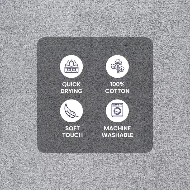10Piece Grey Towel Set  Ultra Soft Durable  Absorbent Bathroom Essentials 5
