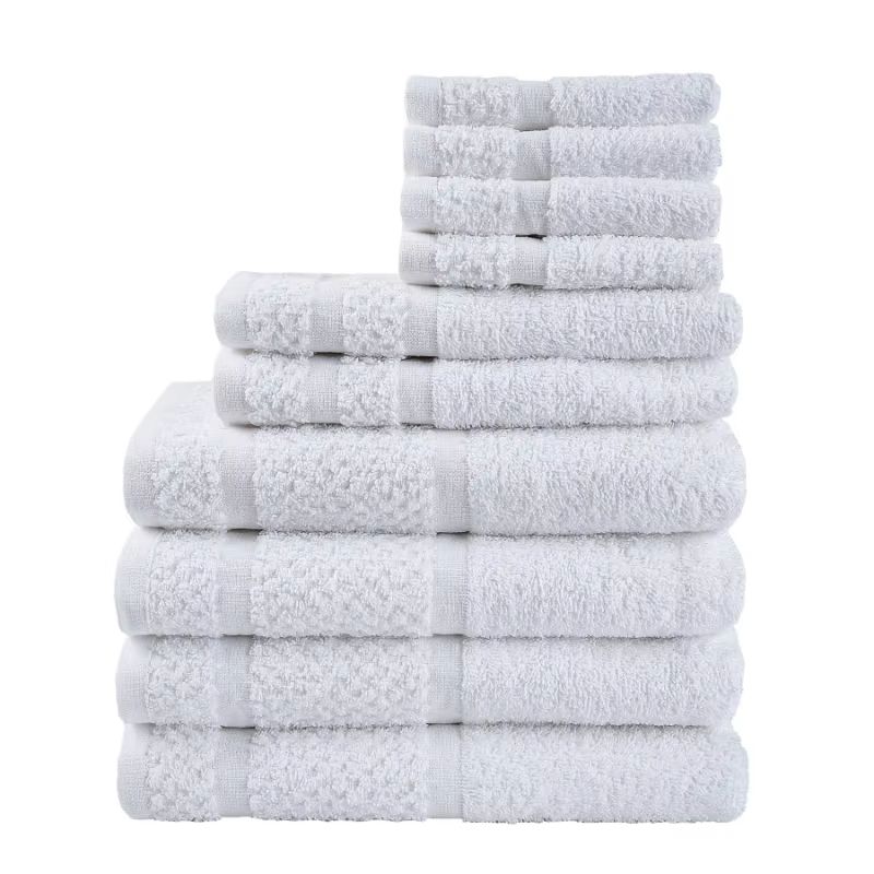 10Piece Grey Towel Set  Ultra Soft Durable  Absorbent Bathroom Essentials 7