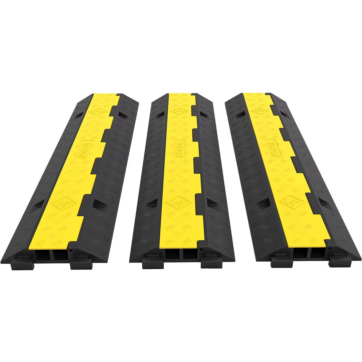 SucceBuy 2Channel Heavy Duty Cable Protector Ramp  Rubber  PVC Cord Cover With 11000LBS Load Capaci 6