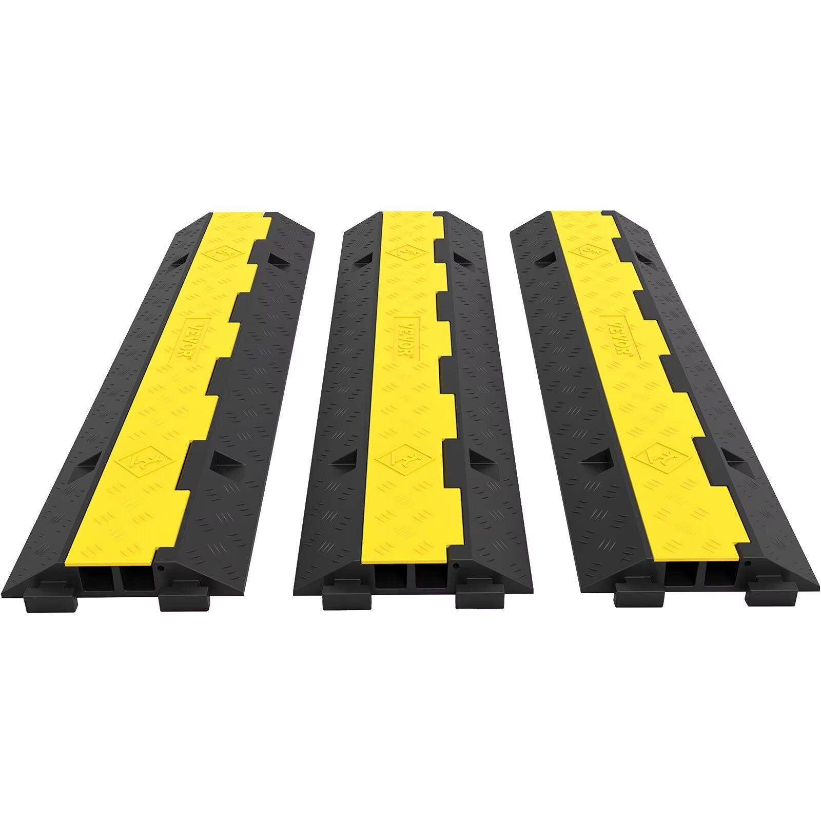 SucceBuy 2Channel Heavy Duty Cable Protector Ramp  Rubber  PVC Cord Cover With 11000LBS Load Capaci 6