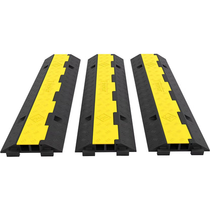 SucceBuy 2Channel Heavy Duty Cable Protector Ramp  Rubber  PVC Cord Cover With 11000LBS Load Capaci 6