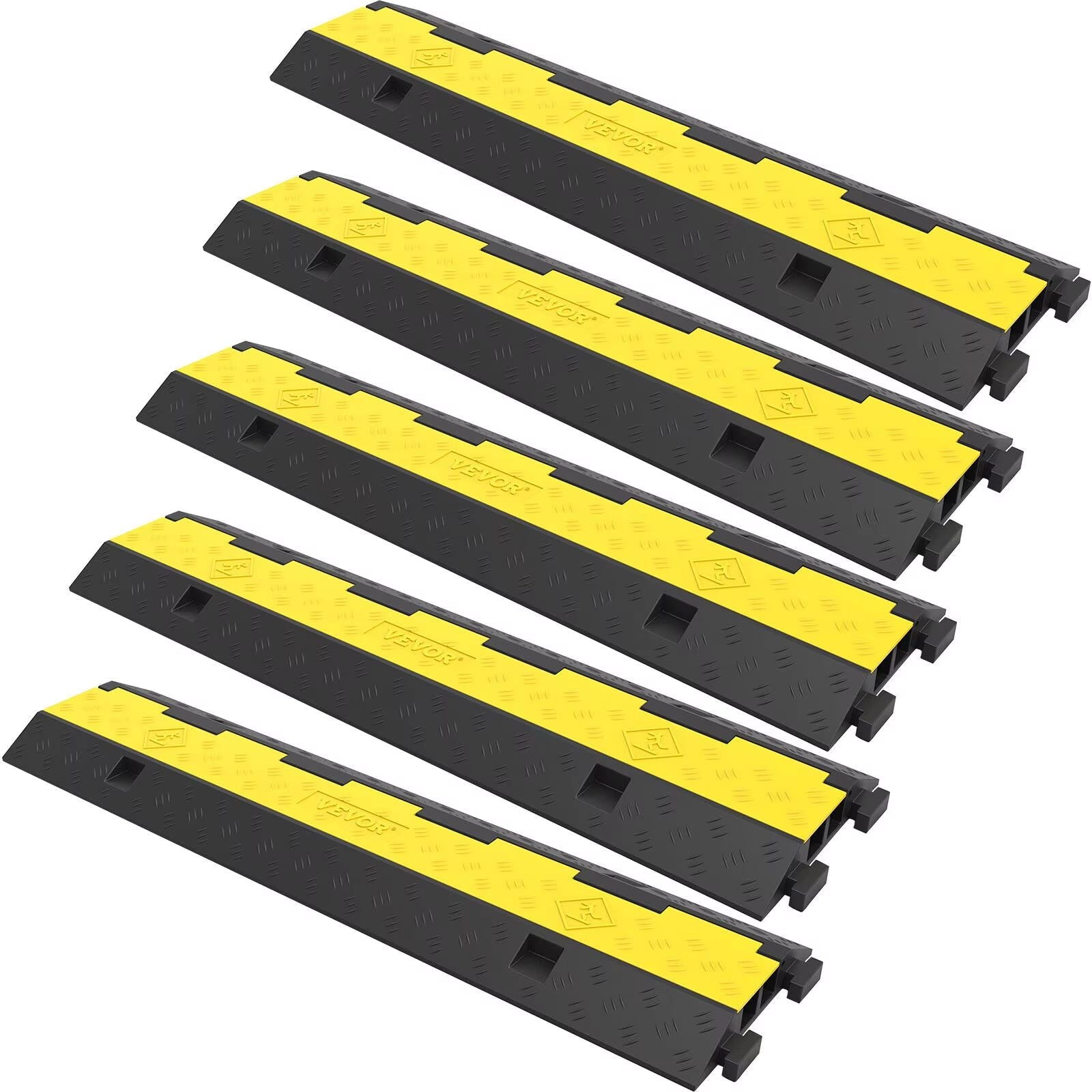 SucceBuy 2Channel Heavy Duty Cable Protector Ramp  Rubber  PVC Cord Cover With 11000LBS Load Capaci 8