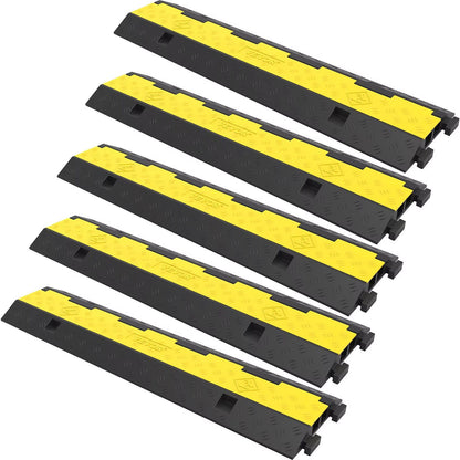 SucceBuy 2Channel Heavy Duty Cable Protector Ramp  Rubber  PVC Cord Cover With 11000LBS Load Capaci 8