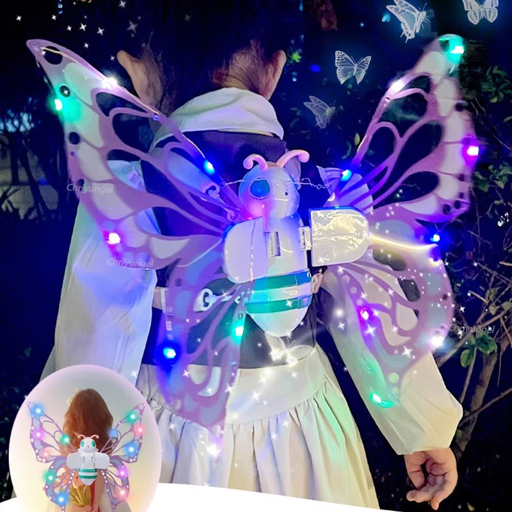 Magical Electric Butterfly Fairy Wings With Lights  Kids Cosplay DressUp Costume 2