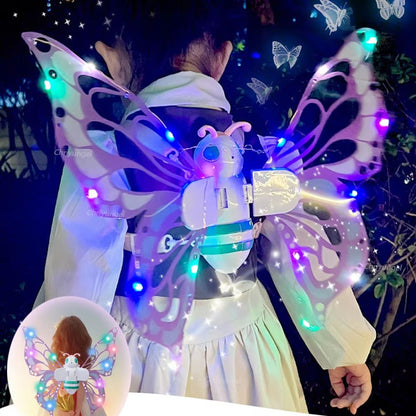 Magical Electric Butterfly Fairy Wings With Lights  Kids Cosplay DressUp Costume 7