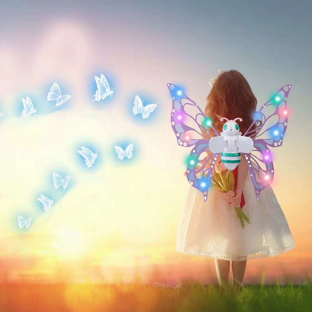 Magical Electric Butterfly Fairy Wings With Lights  Kids Cosplay DressUp Costume 8