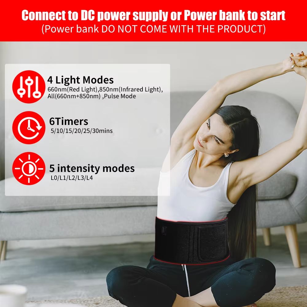 Red Light Therapy Belt With 660nm  850nm Near Infrared For Pain Relief And Circulation 2