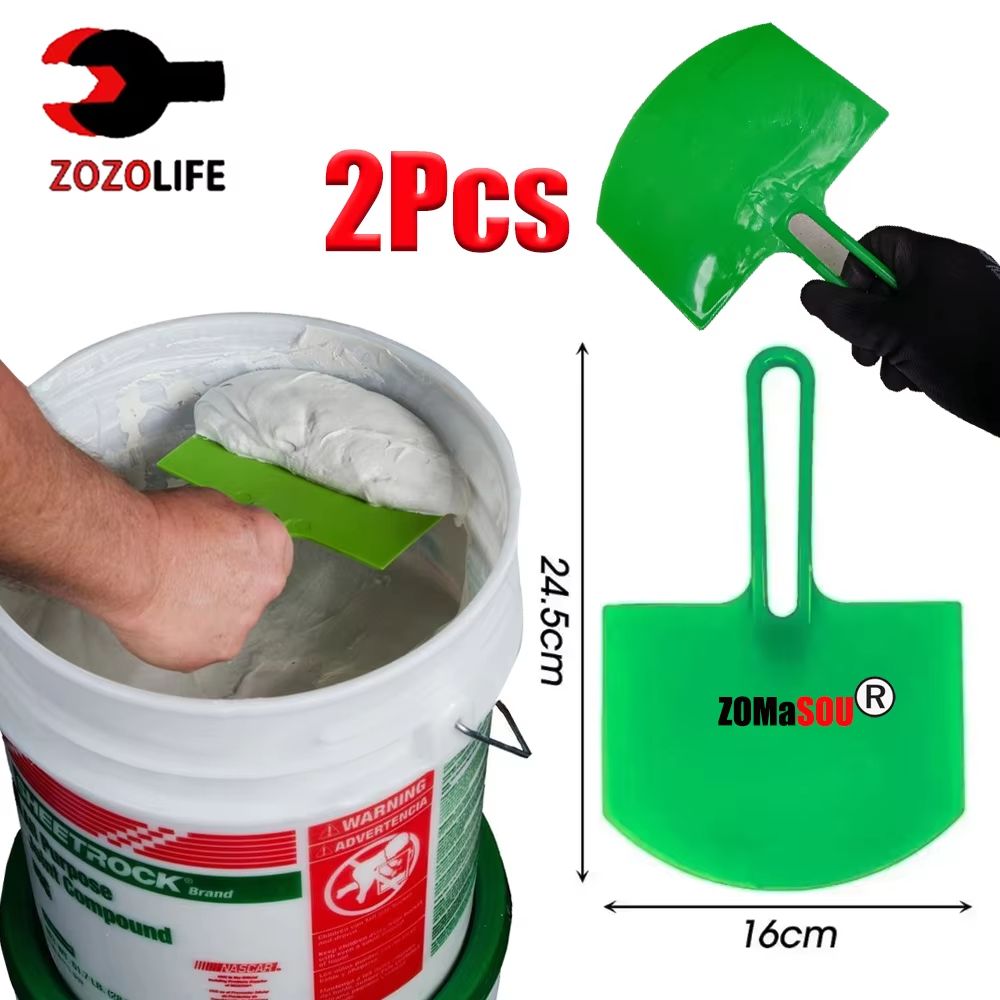Curved Bucket Scoop Scraper and Putty Knife Set – Durable Drywall & Plaster Finishing Tools