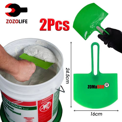 Curved Bucket Scoop Scraper and Putty Knife Set – Durable Drywall & Plaster Finishing Tools