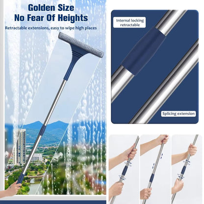2in1 Window Cleaner  Screen Brush  Telescopic Magic Broom Long Handle Window Wiper And Mop Squeegee 3