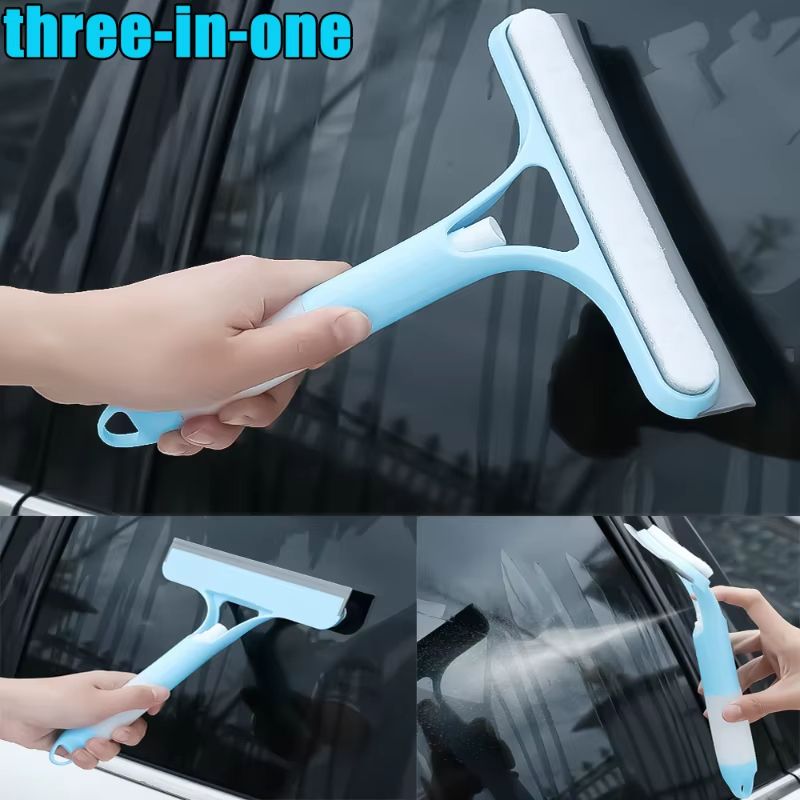 3in1 Glass Cleaning Tool  Household Window Wiper With Water Spray And Scraper 1