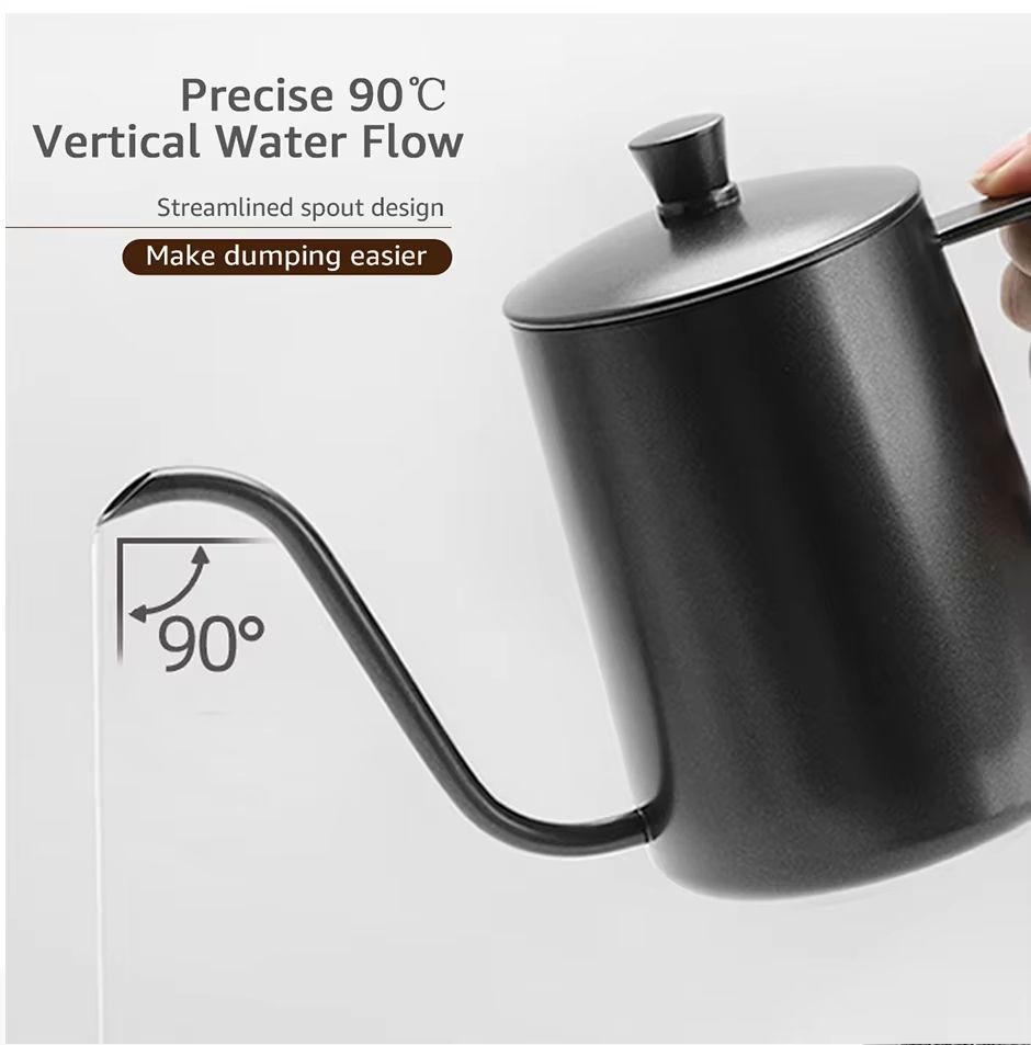 Gooseneck Coffee Kettle - Stainless Steel Pour Over Drip Pot for Coffee and Tea