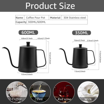 Gooseneck Coffee Kettle  Stainless Steel Pour Over Drip Pot For Coffee And Tea 5