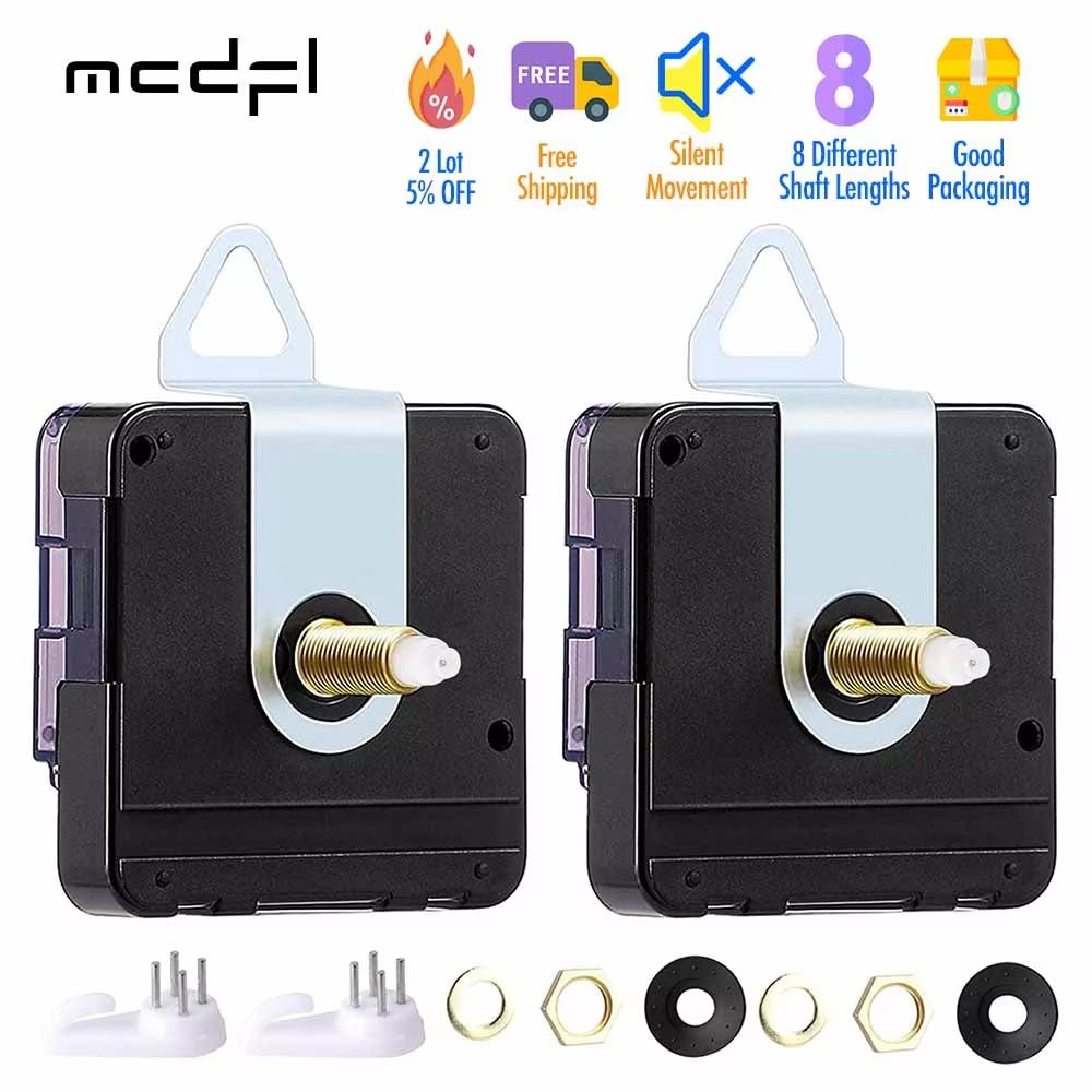 DIY Quartz Clock Movement Kit - Silent Wall Clock Mechanism with Long Shaft