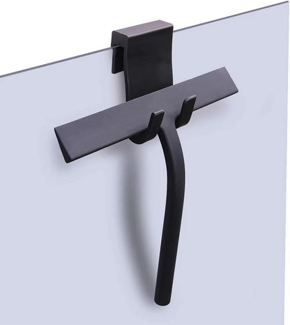 Matte Black Shower Squeegee - Silicone Streak-Free Glass and Window Cleaner