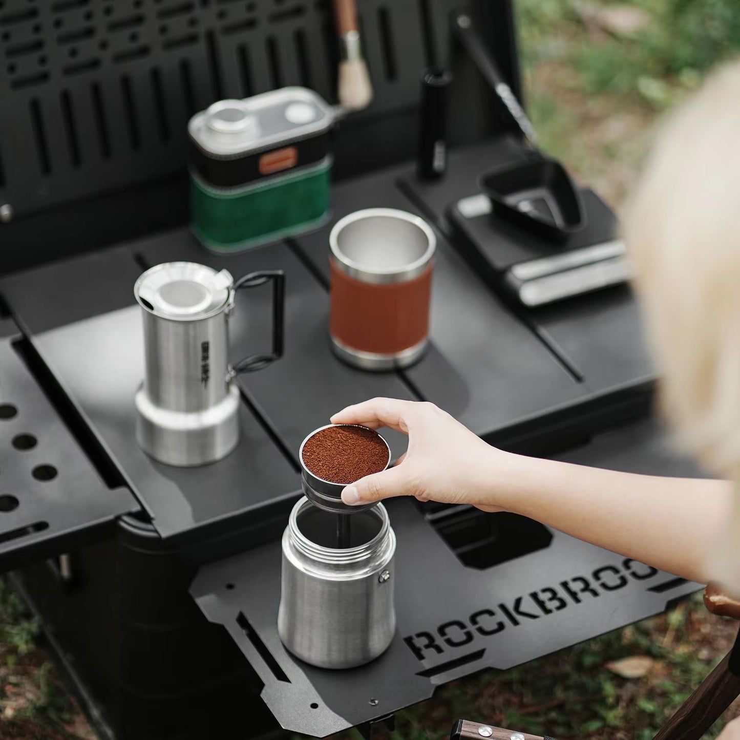 Stainless Steel Moka Pot  Portable Espresso Coffee Maker With Foldable Handle 4