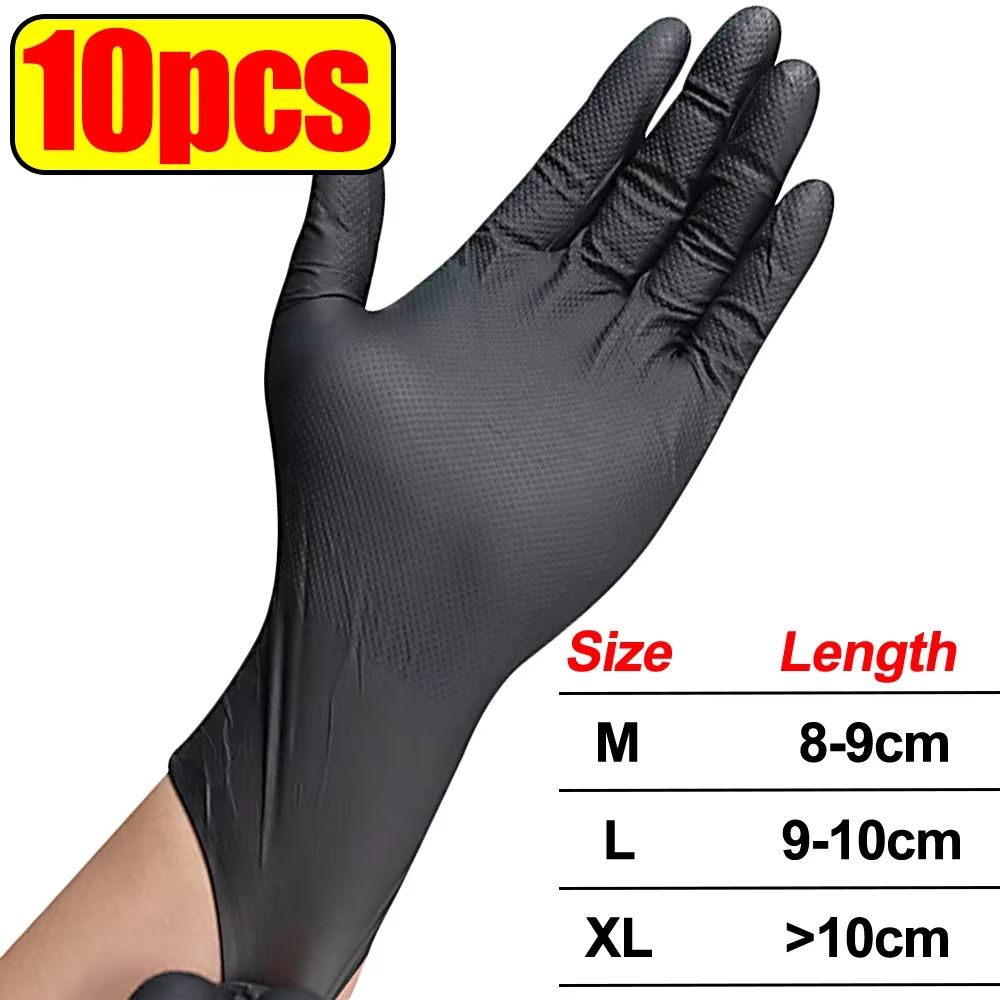 Heavy Duty Nitrile Gloves  8 Mil Extra Thick Disposable Work Gloves With Textured Grip 11