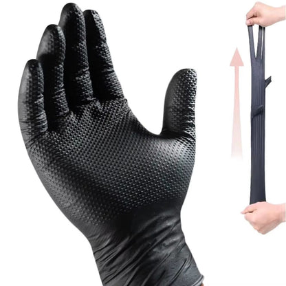 Heavy Duty Nitrile Gloves  8 Mil Extra Thick Disposable Work Gloves With Textured Grip 2