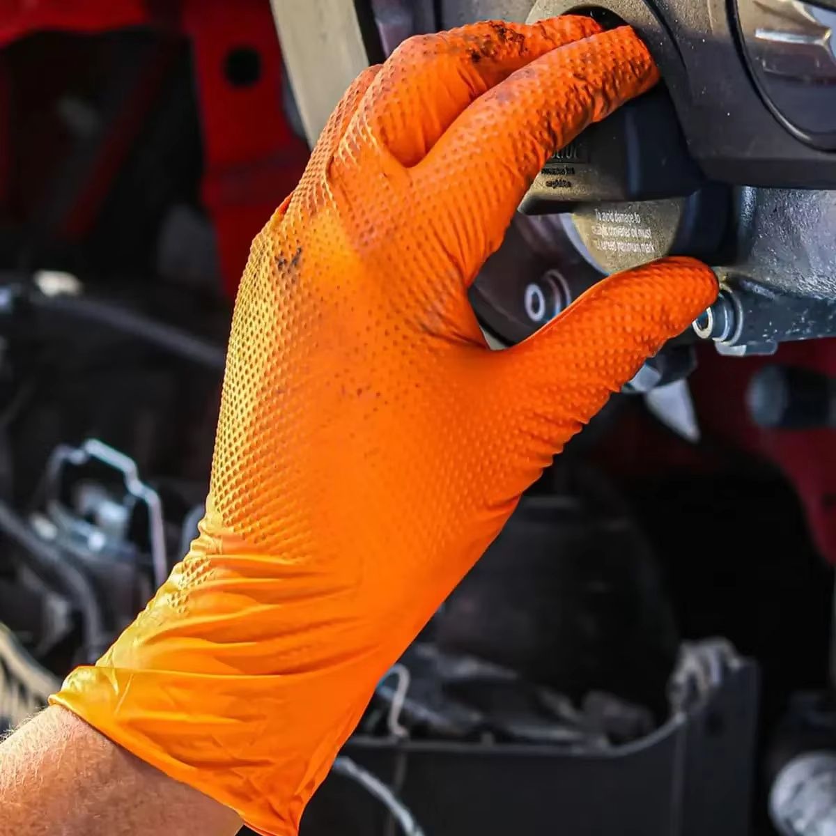 Heavy Duty Nitrile Gloves  8 Mil Extra Thick Disposable Work Gloves With Textured Grip 5