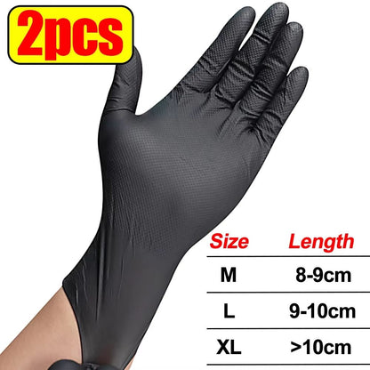 Heavy Duty Nitrile Gloves  8 Mil Extra Thick Disposable Work Gloves With Textured Grip 6