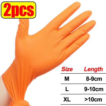 Heavy Duty Nitrile Gloves  8 Mil Extra Thick Disposable Work Gloves With Textured Grip 7