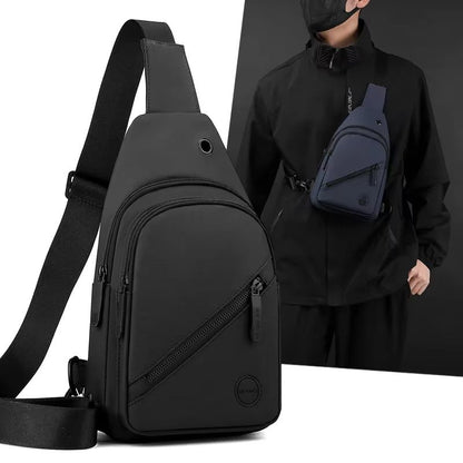 Lightweight Men's Crossbody Chest Bag - Casual Nylon Sling Bag for Hiking and Daily Commute